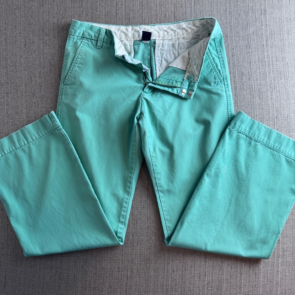Gap Womens 4 Ankle Chino Pants Seafoam Green Mid Rise Straight Leg RN54023